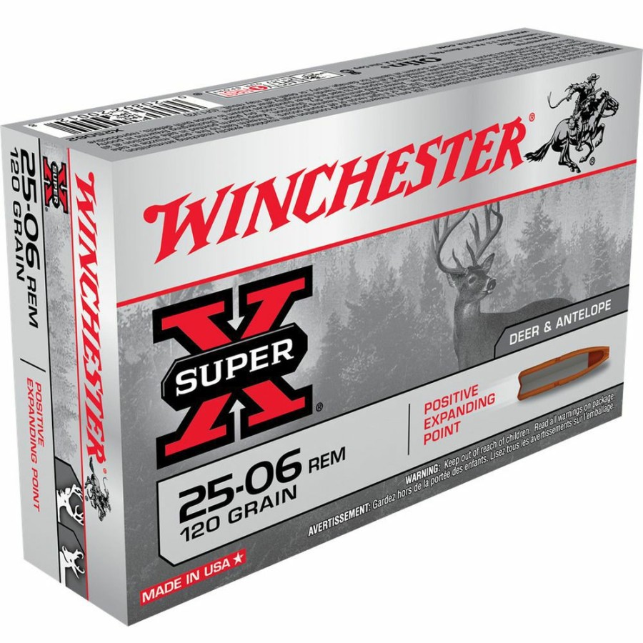 Gun Supplies, Storage & Ammunition * | Winchester 25-06 Rem 120 Grain Positive Expanding Point Ammo, 20-Round, X25062