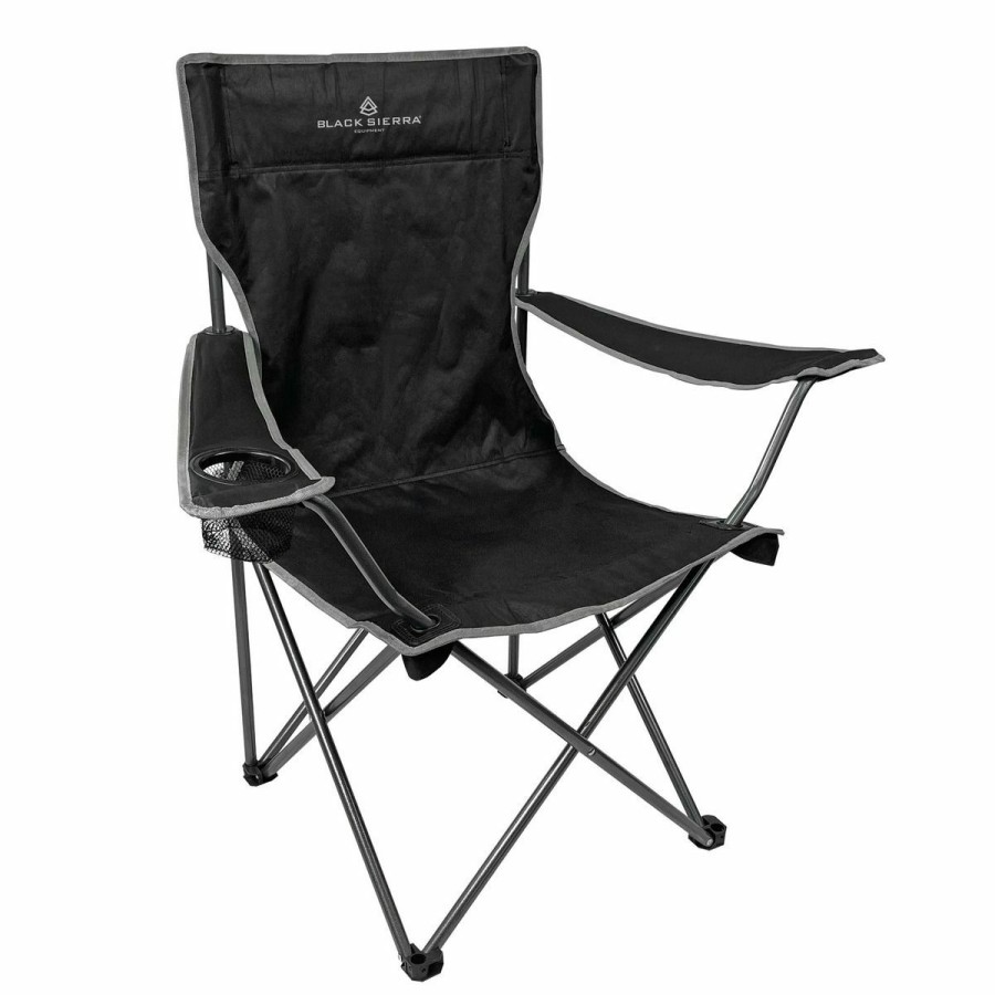 Camping & Outdoor Gear * | Black Sierra Equipment Everday Quad Chair, Black, Pqach-002-Blk-Bse