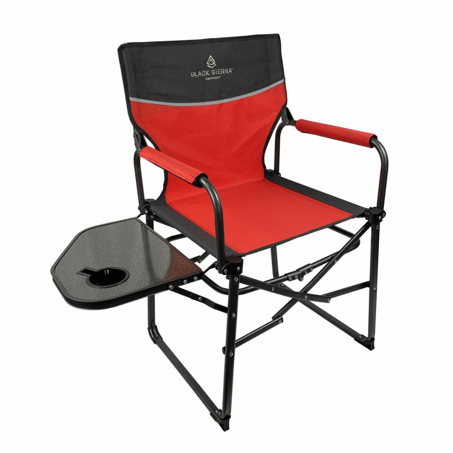 Camping & Outdoor Gear * | Black Sierra Equipment Compact Director'S Chair, Drch-013-Red-Bse