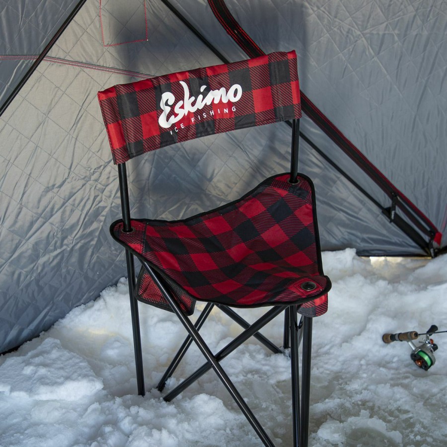 Camping & Outdoor Gear * | Eskimo Folding Chair Xl, Ice Plaid, 34779