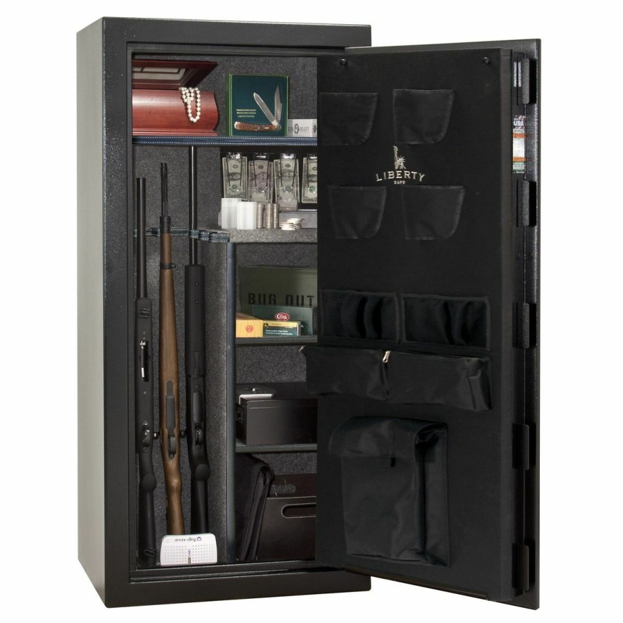 Gun Supplies, Storage & Ammunition * | Liberty Safe Centurion 24-Gun Black E-Lock Safe, Black Textured, Cn24-Bkt-Fe-Dp