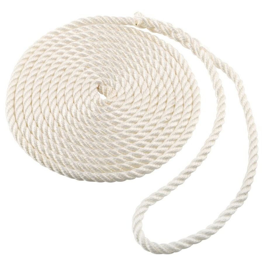 Sport Vehicles & Boating * | Shoreline Marine Twisted Nylon Anchor Line, White, 59101, 3/8 In X 50 Ft