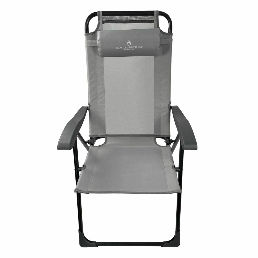 Camping & Outdoor Gear * | Black Sierra Equipment 7-Position Ventback Recliner, Dkch-001-Gry-Bse