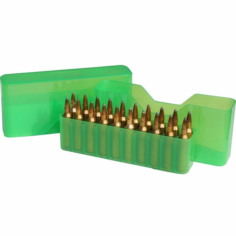 Gun Supplies, Storage & Ammunition * | Mtm Case-Gard Slip-Top Ammo Box 20 Round 223 Rem 204 Ruger 222 Rem Mag, Clear Green, J-20-Xs-16