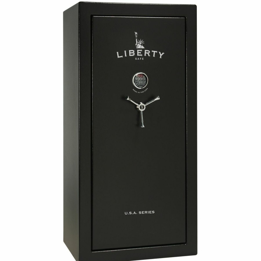 Gun Supplies, Storage & Ammunition * | Liberty Safe Usa 30-Gun Black E-Lock Safe, Black Textured, Us30-Bkt-60E