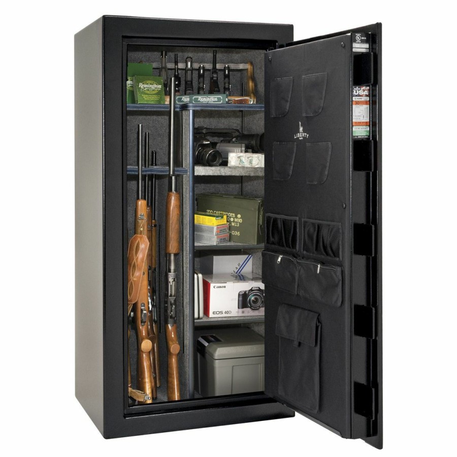 Gun Supplies, Storage & Ammunition * | Liberty Safe Usa 30-Gun Black E-Lock Safe, Black Textured, Us30-Bkt-60E