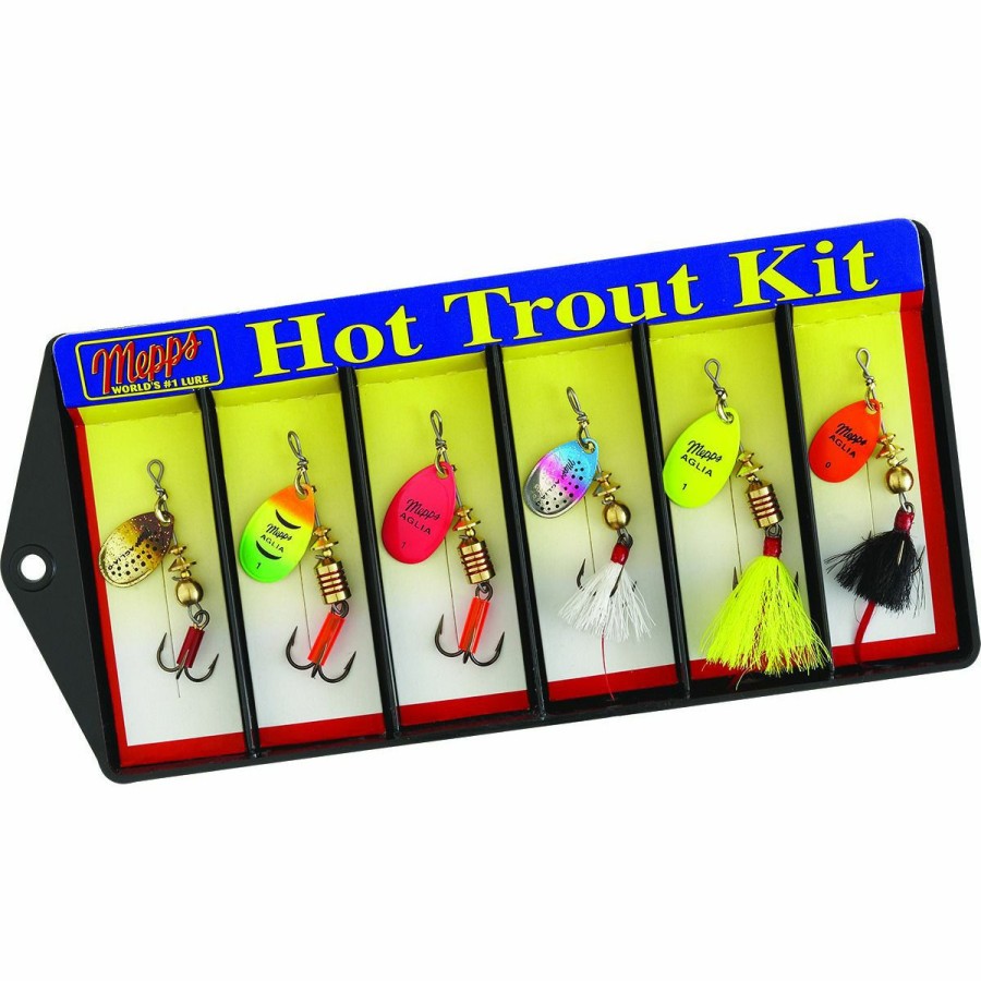 Fishing Gear * | Mepps Hot Trouter Kit 6 Lure Plain And Dressed Aglia Assortment, Kht1A