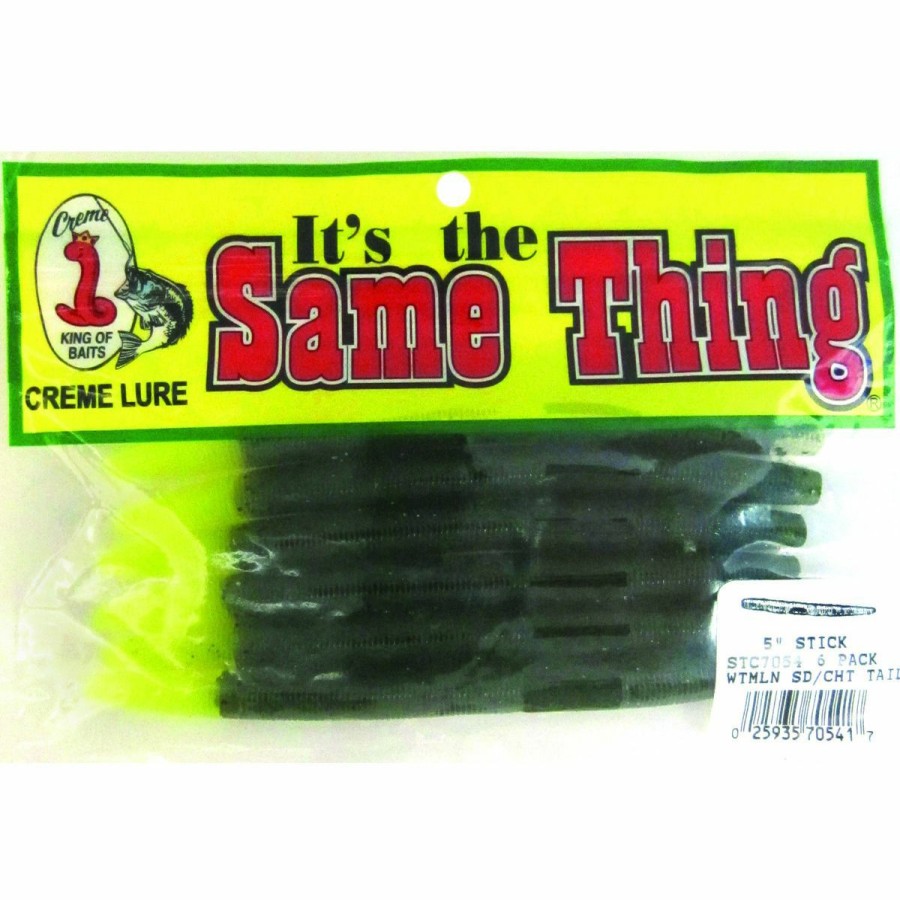 Fishing Gear * | Creme Stick Worm, 5 In, Watermelon/Chartreuse, 75195