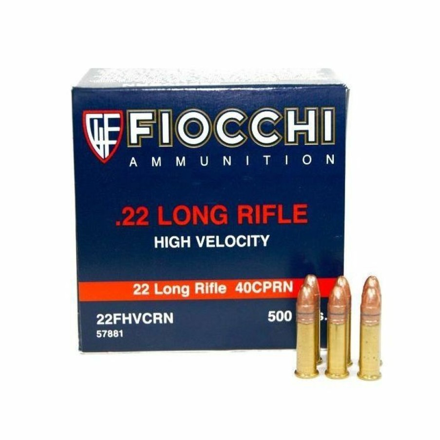 Gun Supplies, Storage & Ammunition * | Fiocchi 22Lr 40 Copper Plated Round Nose, 500-Rounds, 22Fhvcrn