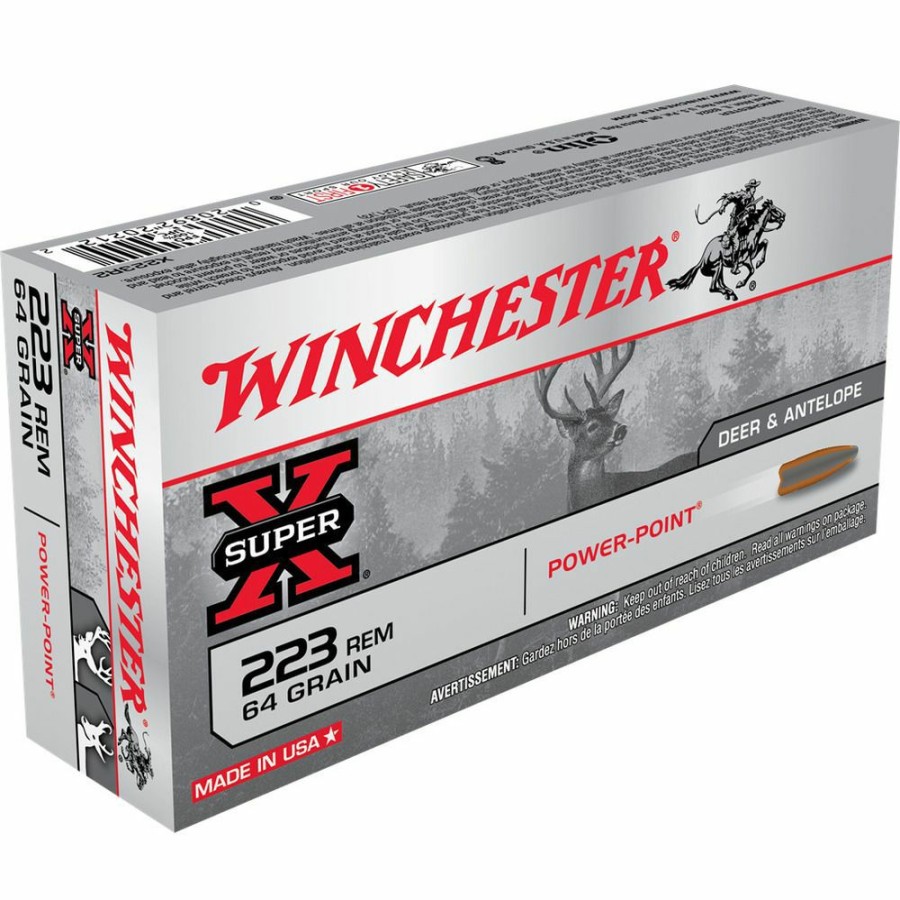 Gun Supplies, Storage & Ammunition * | Winchester 223 Rem 64 Grain Power Point Ammo, 20-Round, X223R2