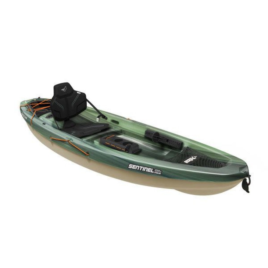 Sport Vehicles & Boating * | Pelican Sentinel 100X Angler Fishing Kayak, Black / Green, Mbf10P100