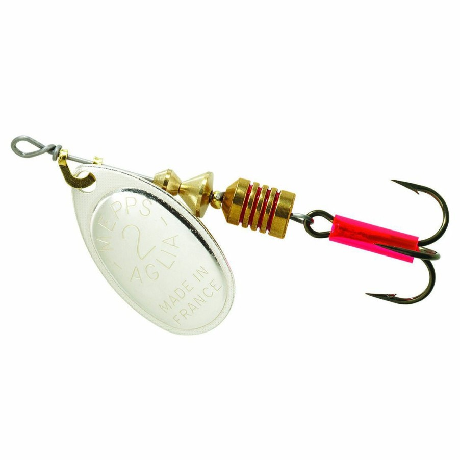 Fishing Gear * | Mepps Aglia Plain Treble Silver Blade #2 (1/6 Oz), B2 S