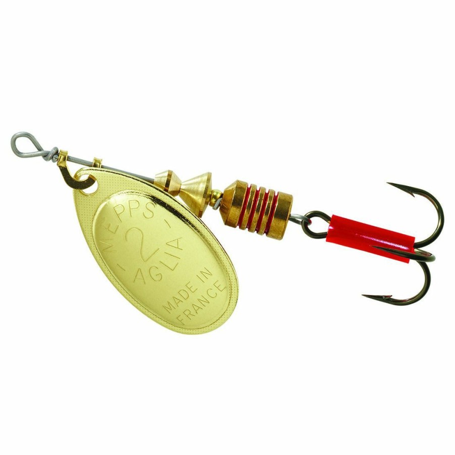 Fishing Gear * | Mepps Aglia Plain Treble Gold Blade #2 (1/6 Oz), B2 G