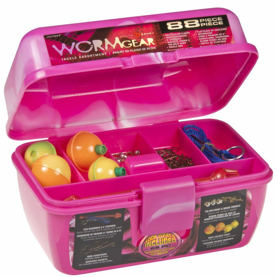 Fishing Gear * | Worm Gear Tackle Box, Pink, 88-Piece, Wg-Tb88-P