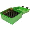 Gun Supplies, Storage & Ammunition * | Mtm Case-Gard Deluxe Ammo Box 100 Round Handle 22-250 To 458 Win, Green, R-100-10