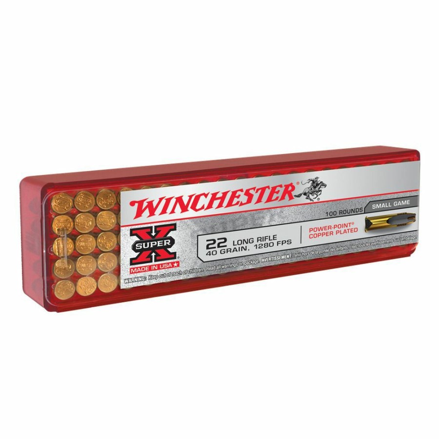 Gun Supplies, Storage & Ammunition * | Winchester 22 Long Riffle 40 Grain Power-Point Copper Plated Ammo, 100-Round, X22Lrpp1