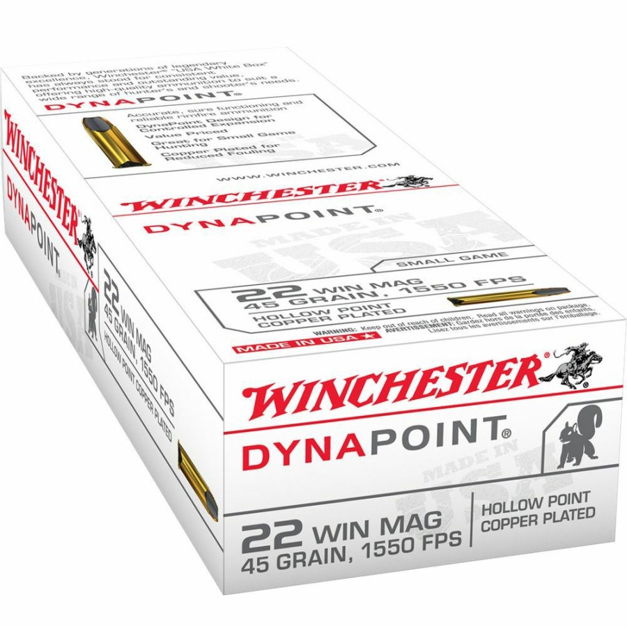 Gun Supplies, Storage & Ammunition * | Winchester 22 Win Mag 45 Grain Hollow Point Copper Plated Ammo, 50-Round, Usa22M