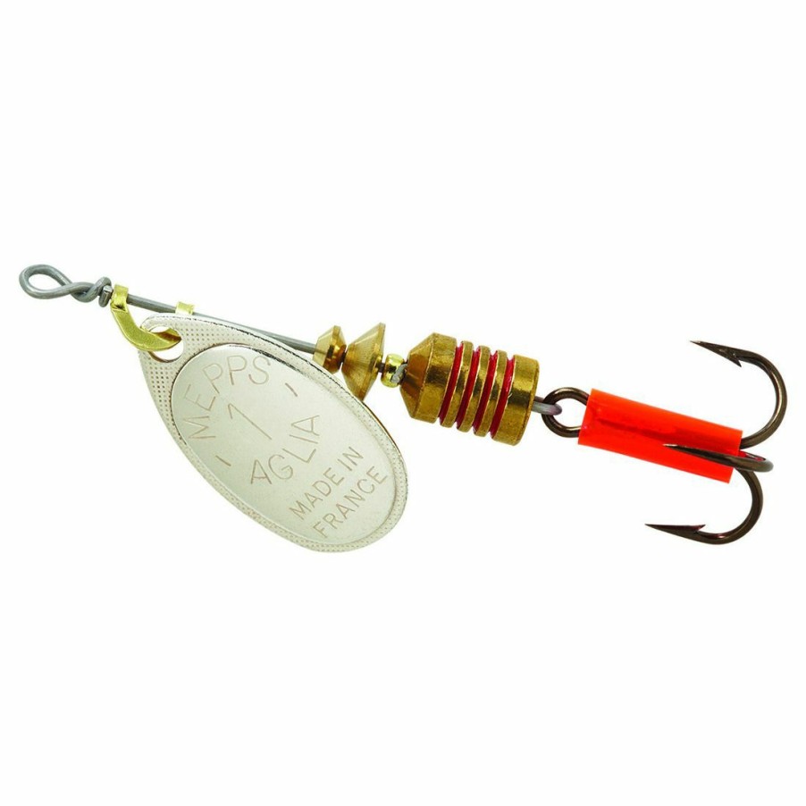 Fishing Gear * | Mepps Aglia Plain Treble Silver Blade #1 (1/8 Oz), B1 S