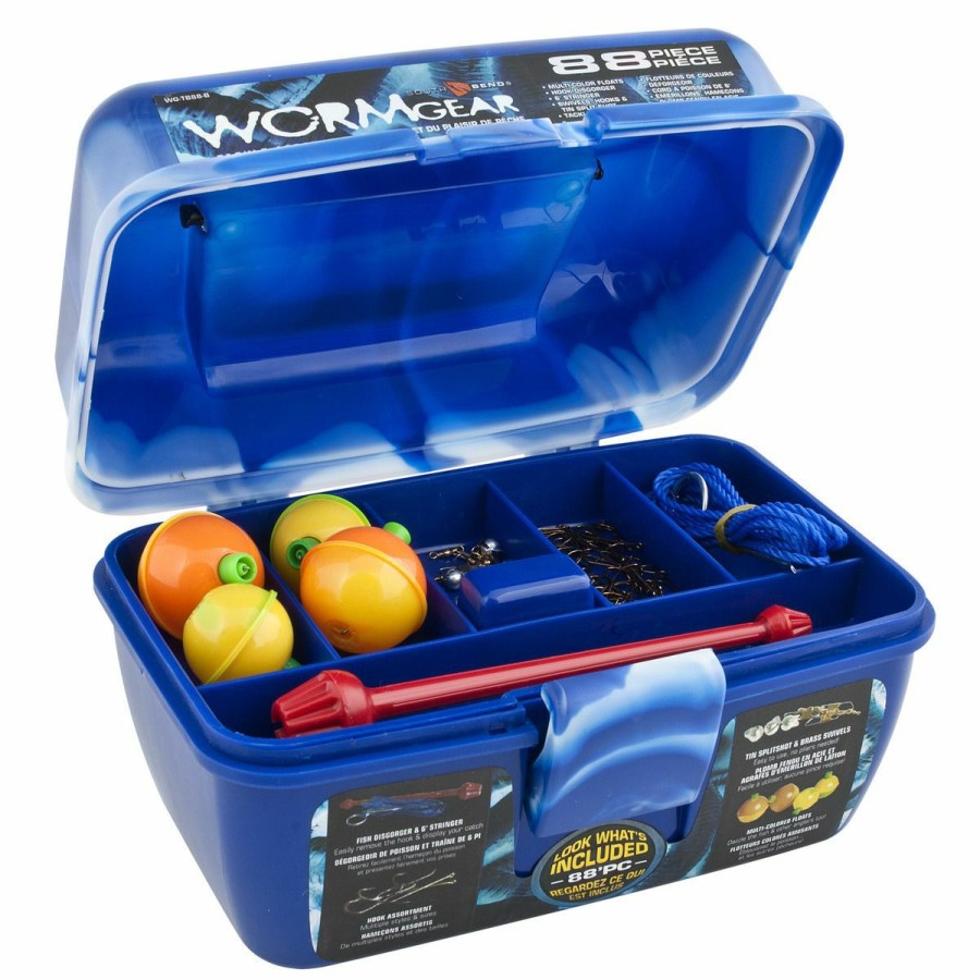 Fishing Gear * | Worm Gear Tackle Box, Blue, 88-Piece, 58774