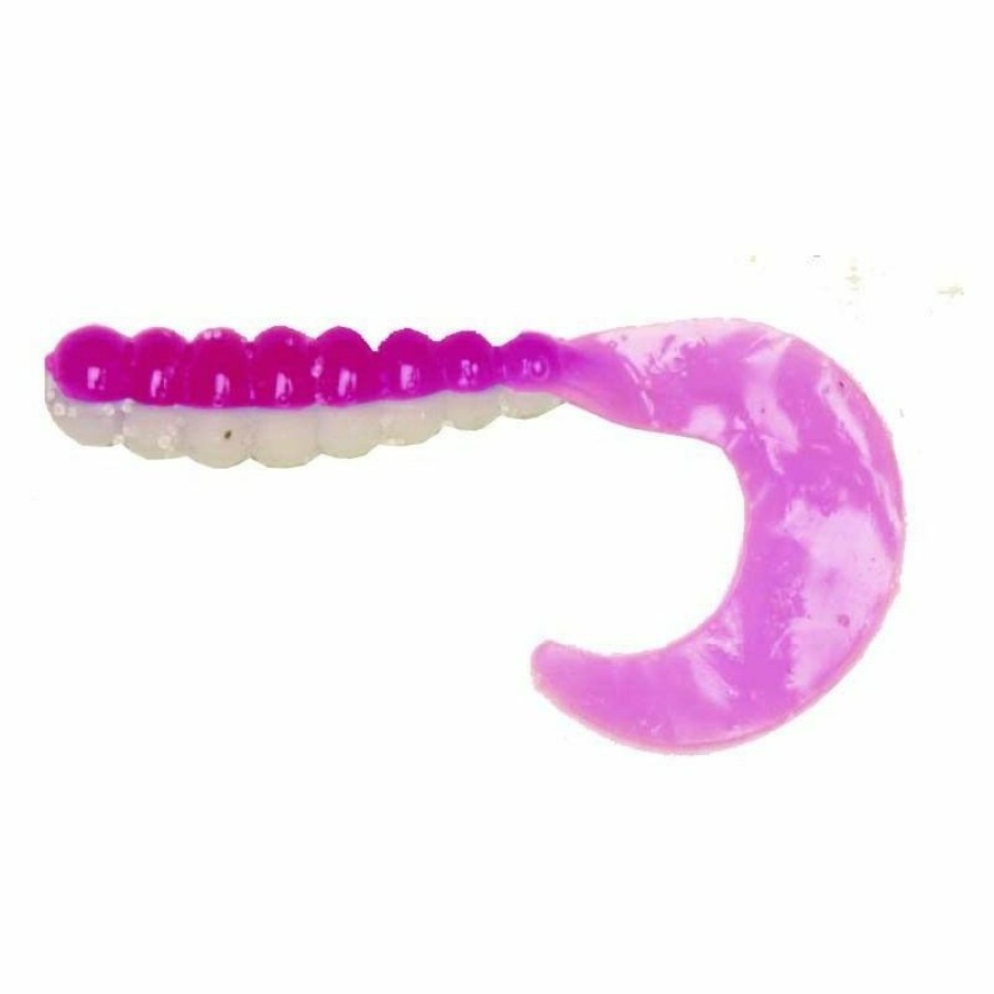 Fishing Gear * | Big Bite Baits Fat Grub Curl, Pink, 10-Pack, Fg2-18