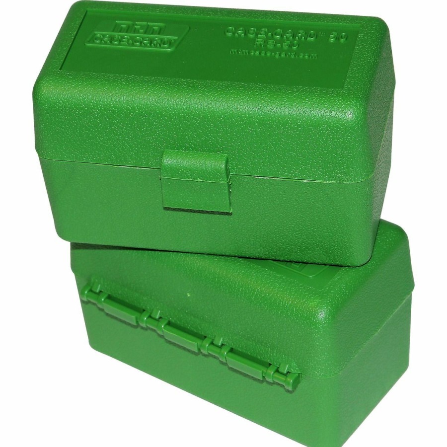 Gun Supplies, Storage & Ammunition * | Mtm Case-Gard Ammo Box 50 Round Flip-Top 223 204 Ruger 6 47, Green, Rs-50-10