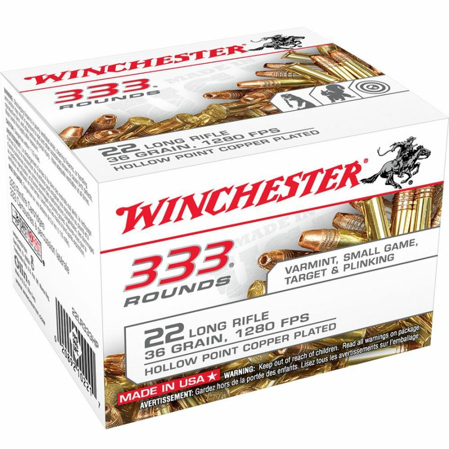 Gun Supplies, Storage & Ammunition * | Winchester 22 Long Rifle 36 Grain Hollow Point Copper Ammo, 333-Round, 22Lr333Hp