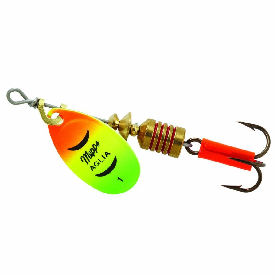 Fishing Gear * | Mepps Aglia Plain Treble Hot Fire Tiger Blade #1 (1/8 Oz), B1 Hft