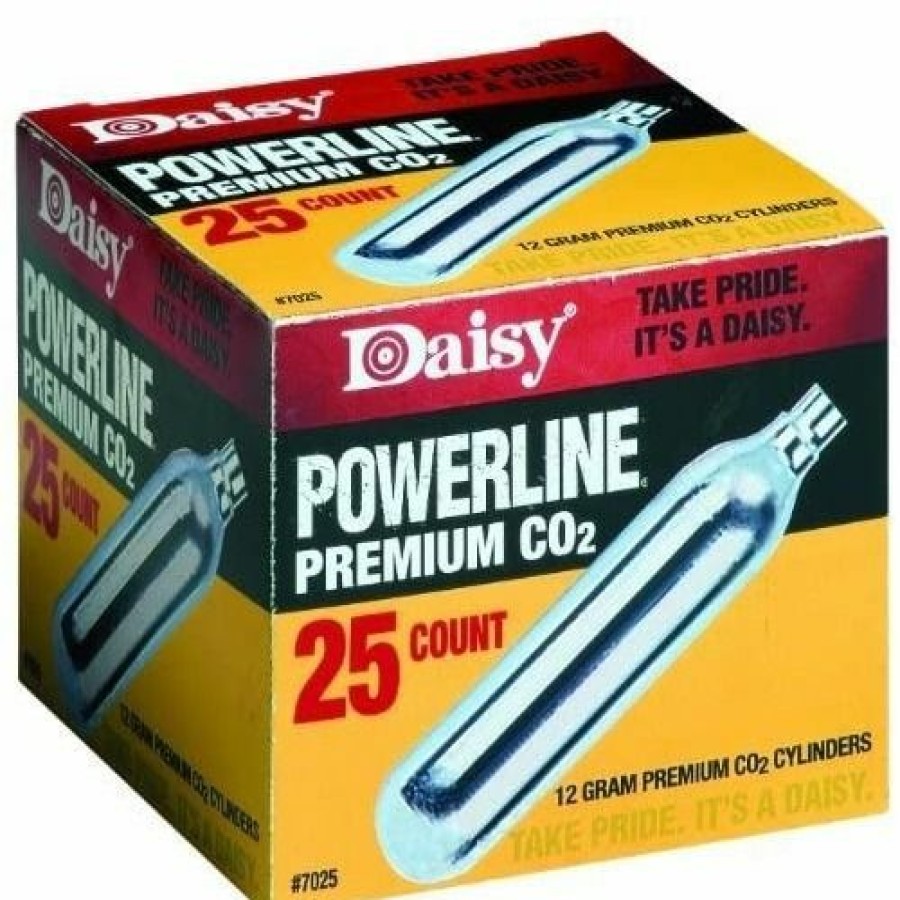 Bb & Air Guns & Accessories * | Daisy Powerline Premium 12 Gram Co2 Cylinders, 25-Count, 997025-611