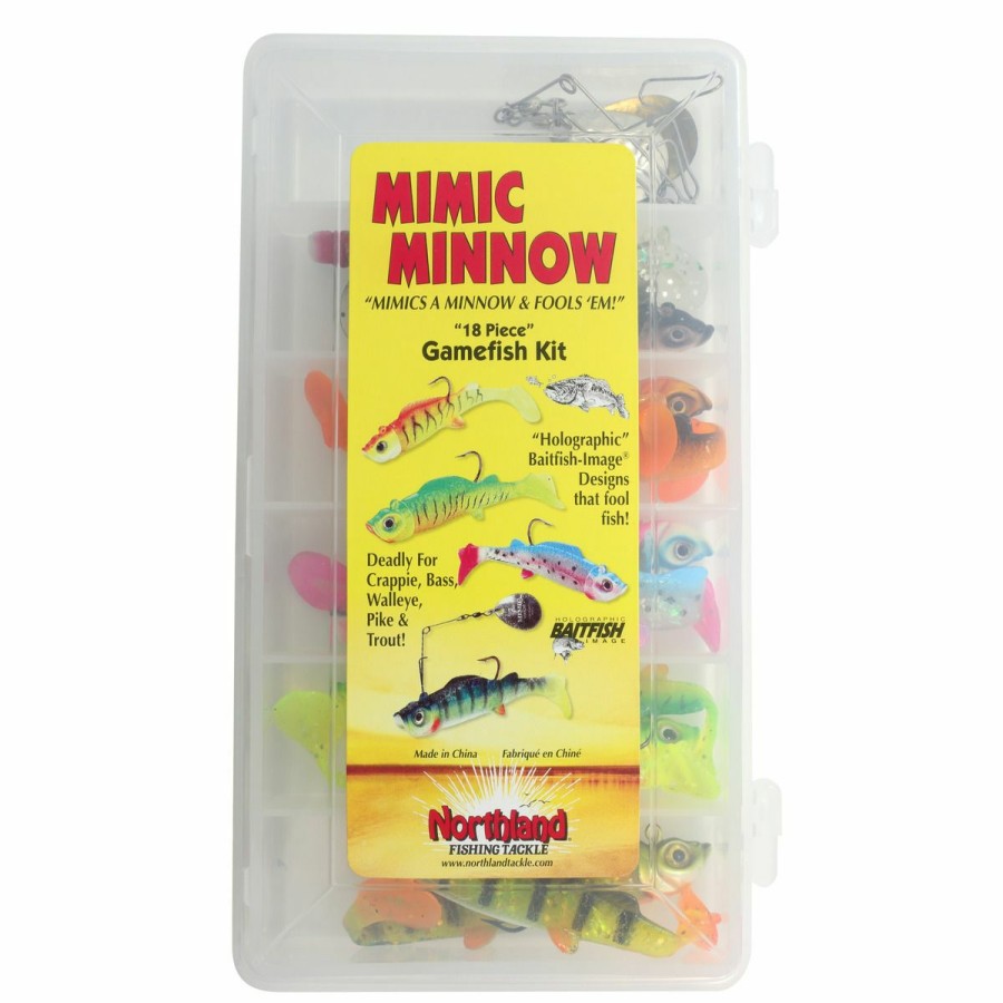 Fishing Gear * | Northland Mimic Minnow Gamefish Swimbait Lure Kit, 18-Piece, Mmgk-18