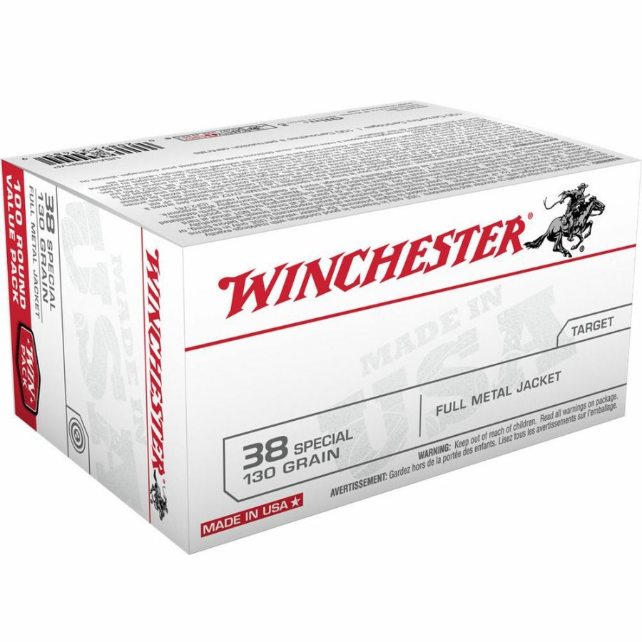 Gun Supplies, Storage & Ammunition * | Winchester 38 Special 130 Grain Full Metal Jacket Ammo, 100-Round, Usa38Spvp