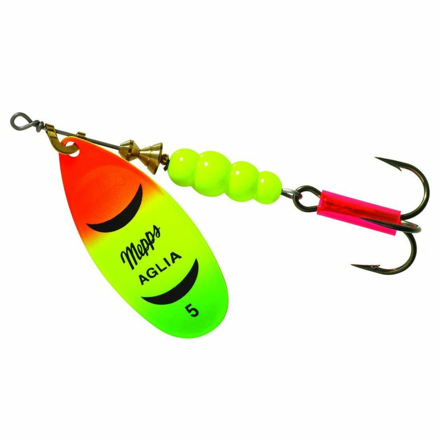 Fishing Gear * | Mepps Aglia Plain Treble Hot Fire Tiger Blade #5 (1/2 Oz), B5 Hft