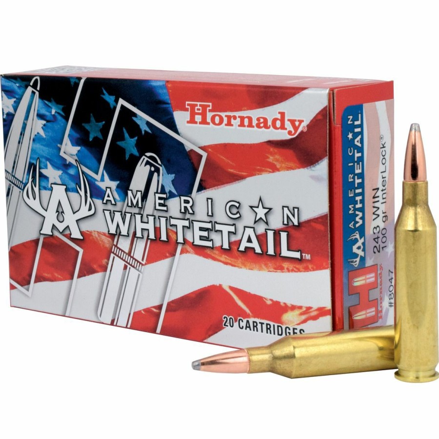 Gun Supplies, Storage & Ammunition * | Hornady .243 Win American Whitetail Rifle Ammunition, 20-Count, 8047