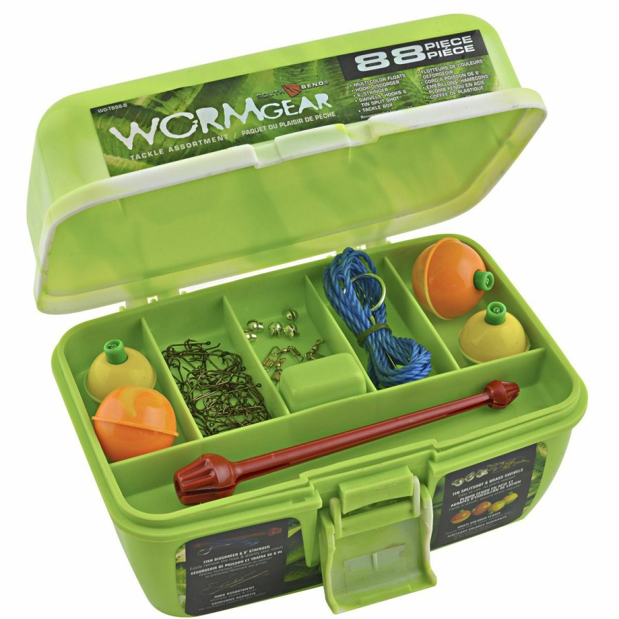 Fishing Gear * | Worm Gear Tackle Box, Green, 88-Piece, Wg-Tb88-G