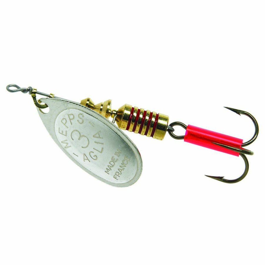 Fishing Gear * | Mepps Aglia Plain Treble Silver Blade #3 (1/4 Oz), B3 S